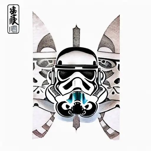 With Mask Of Storm Trooper Of Star Wars