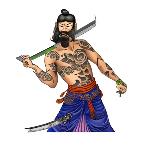 A Man Holding A Sword