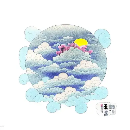 Vegeta Meditating Under A Serene Japanese Cherry Blossom Tree With Clouds Floating Above