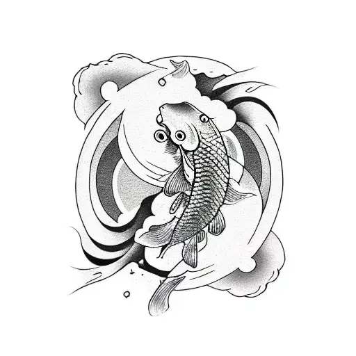 Koi With Half Moon
