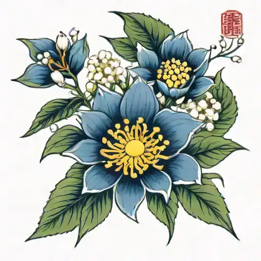 A Bouquet Of Lily Of The Valley Waterlily Marigold Chrysanthemum