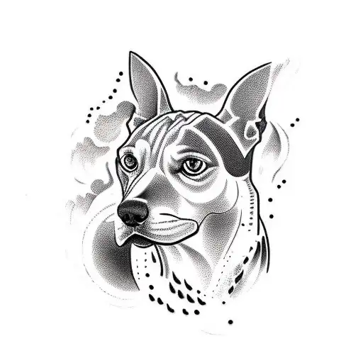 A Minimalist Tattoo Of A Hunting Dog In Action