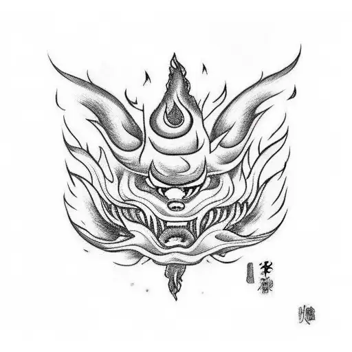 Fire With Eyes Looking Through The Flames