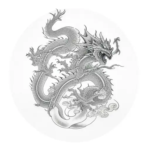 Arbol Cerezo Con Un Dragon Enredado