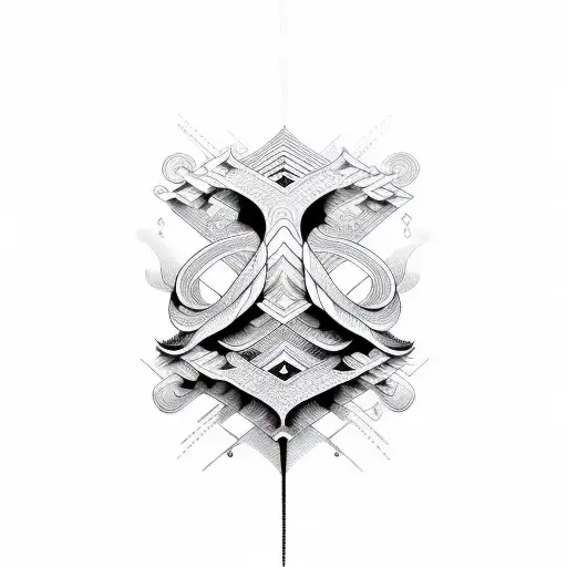 Abstract Wavy Lines Symmetrical