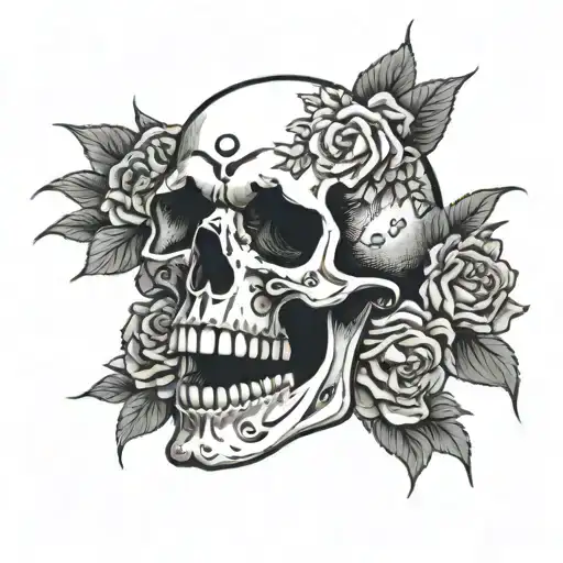 Skull With Roses