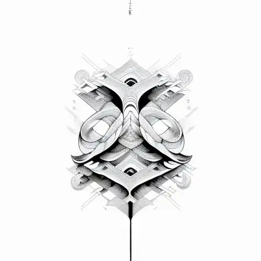 Abstract Wavy Lines Symmetrical