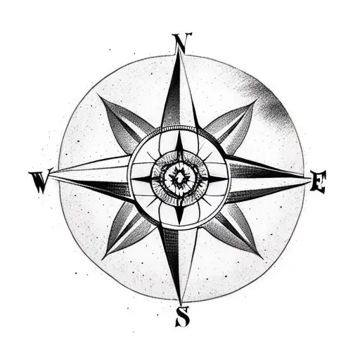 Compass Rose Thin Lines