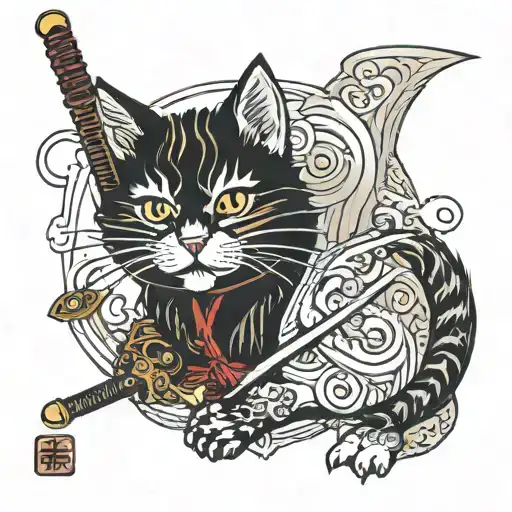 Medieval Cat Holding Sword