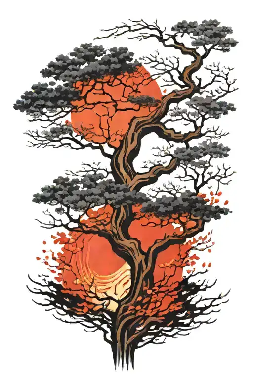 Tree In The Back In A Brushstroke Style