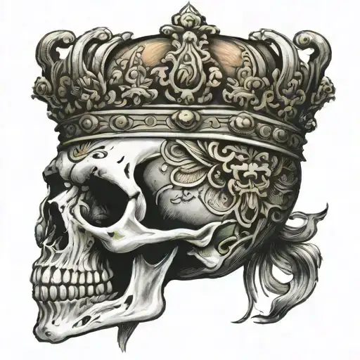 Tibetan Skull Wearing A Crown