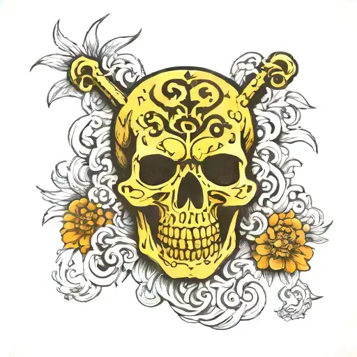 Tibetan Skull Front Face