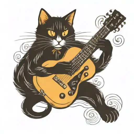 Black Cat Playing Guitar