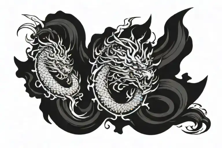 Combination Of Angel And Dragon Wrapped