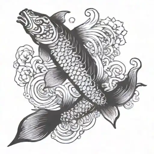 Japanese Koi Fish Transforming Into A Phoenix