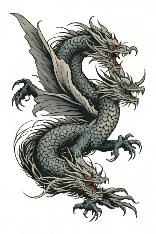 Dragon And Crane Flying