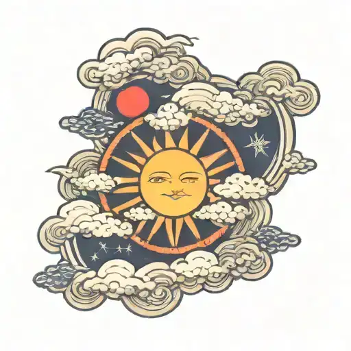 Sun Moon Stars Clouds