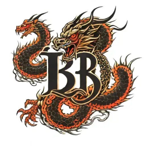 Dragon And Letter B 3D Representation