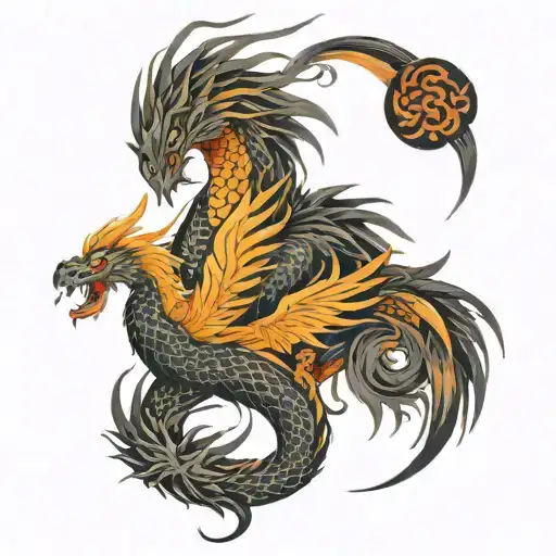 Phoenix And Dragon Full Back