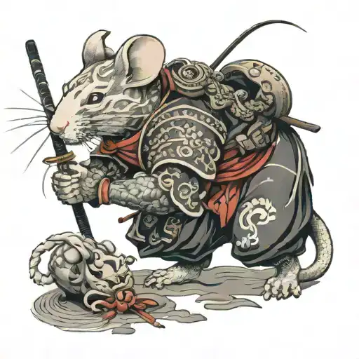 Mouse Samurai Warrior