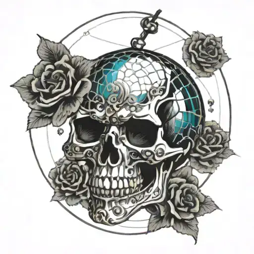 Skull Made Out Of A Disco Ball