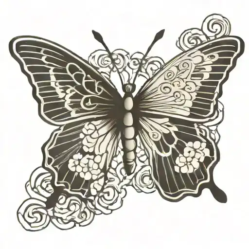 Butterfly Made Out Of Kanji Symbol