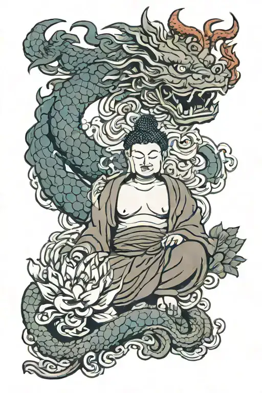 Buddha And Dragon Wrapped