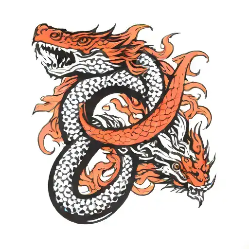 Ouroboros Symbol Knife Cutting