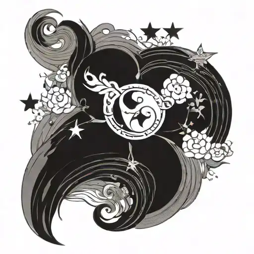 Creative Yin Yang And Stars