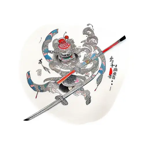 Paint Brush And Katana