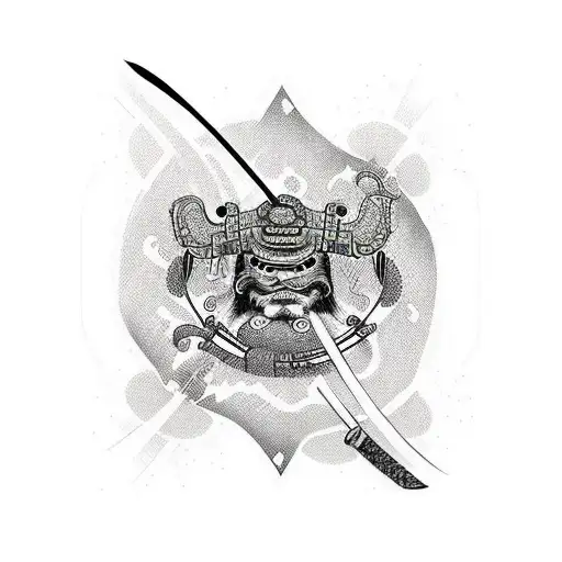 Samurai Katana With Big Rad Dot Behind