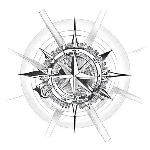 Meerkat And Compass Pointing North