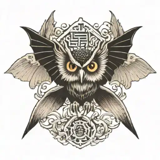 Bat Wings And Owl