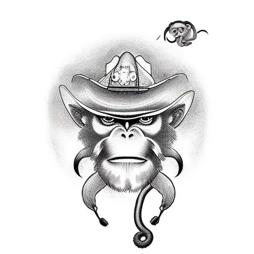 Cowboy Monkey With Banana In Holster