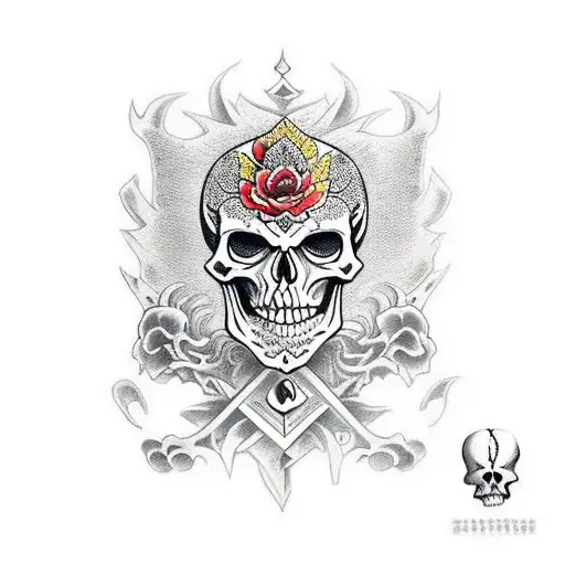 Ace Of Spade On Skeleton