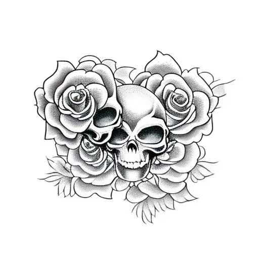 Mythical Skull Roses Couple