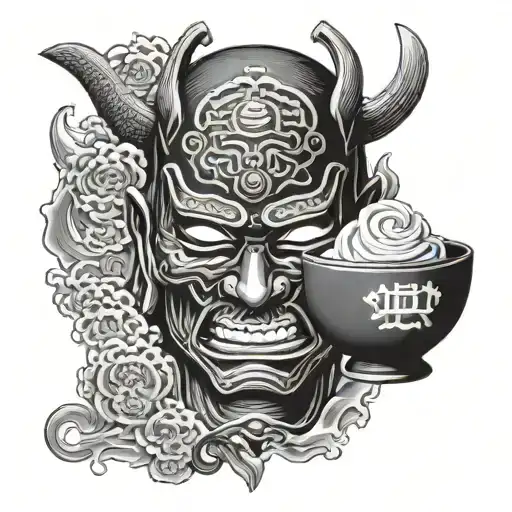 Samurai Mask With Bowl Of Hygieia
