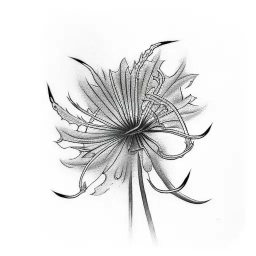 Red Spider Lily With Dragon Around It