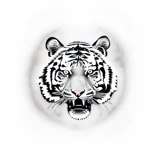 Tiger With Fire Background