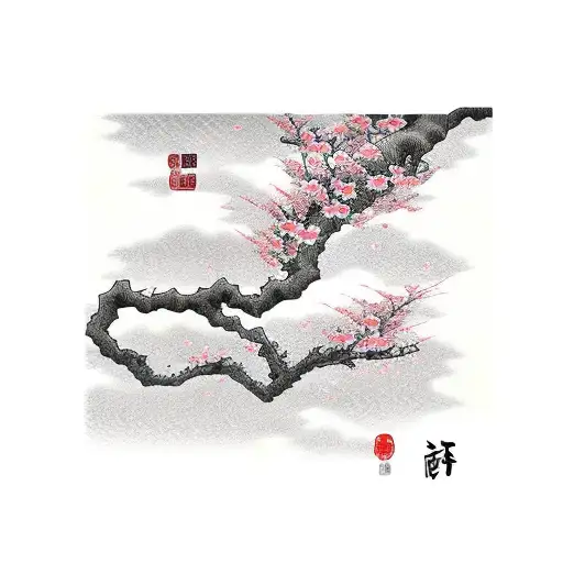 Waves Cherry Blossoms Nature