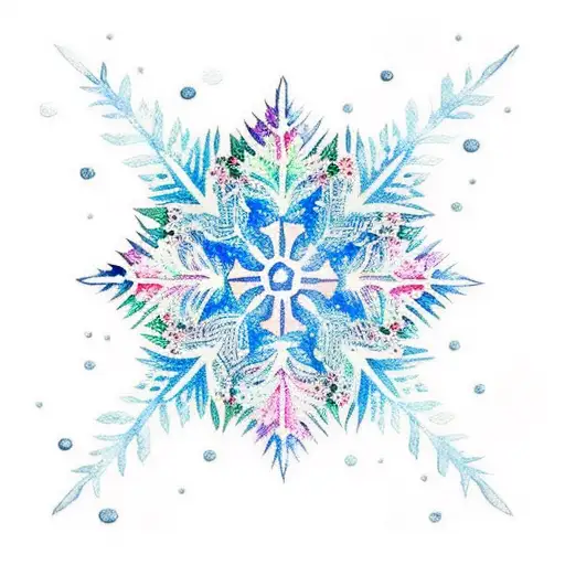 Watercolor Snowflakes Turn Into Flowers
