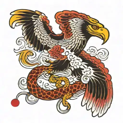Eagle Grabbing Snake