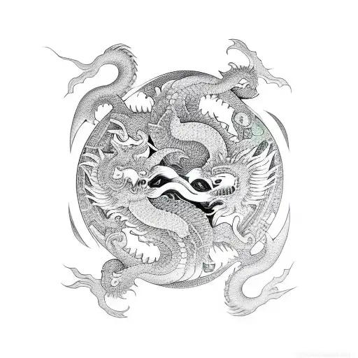 Dragon Eating Ying-yang
