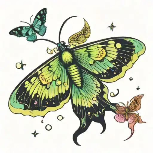 Lunar Moth With Sparkles