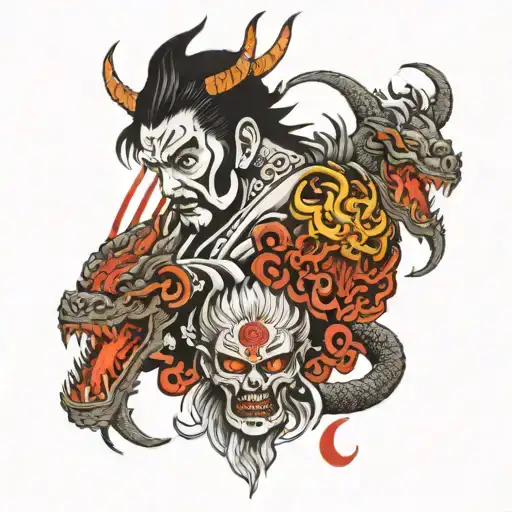 A Tattoo Combining Of Ancient Understanding Of Heaven And Hell