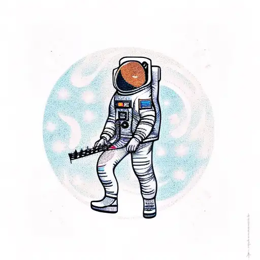 Astronaut With Electric Guitar