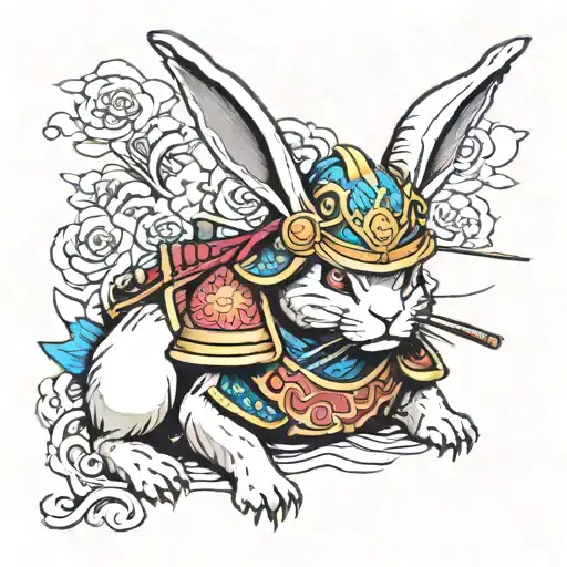 Samurai Bunny With Helmet