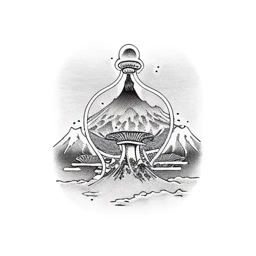 Frog Mt Fuji Magic Mushroom