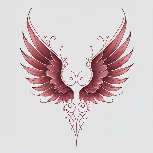 Crimson Wings of Eternal Dawn Tattoo idea