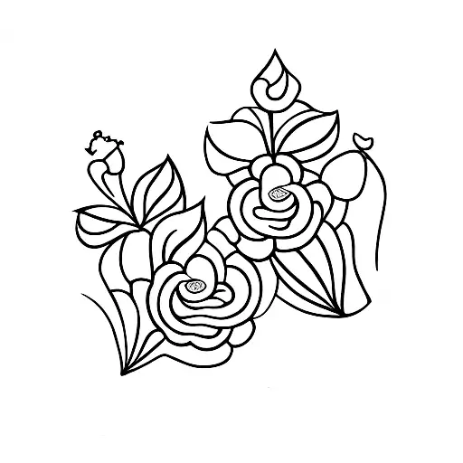 2 Little Flowers And An Inverted Triangle